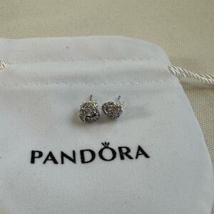 Pandora Sparkling Love Knot Stud Earrings with Clear CZ *NEW*